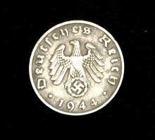 Load image into Gallery viewer, Rare Old WWII German Nazi War Coin One Reichspfennig 1944 D-Day World War 2 Artifact - Collectors Couch