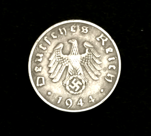 Rare Old WWII German Nazi War Coin One Reichspfennig 1944 D-Day World War 2 Artifact - Collectors Couch