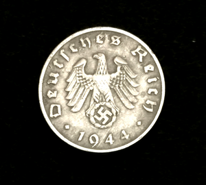 Rare Old WWII German Nazi War Coin One Reichspfennig 1944 D-Day World War 2 Artifact