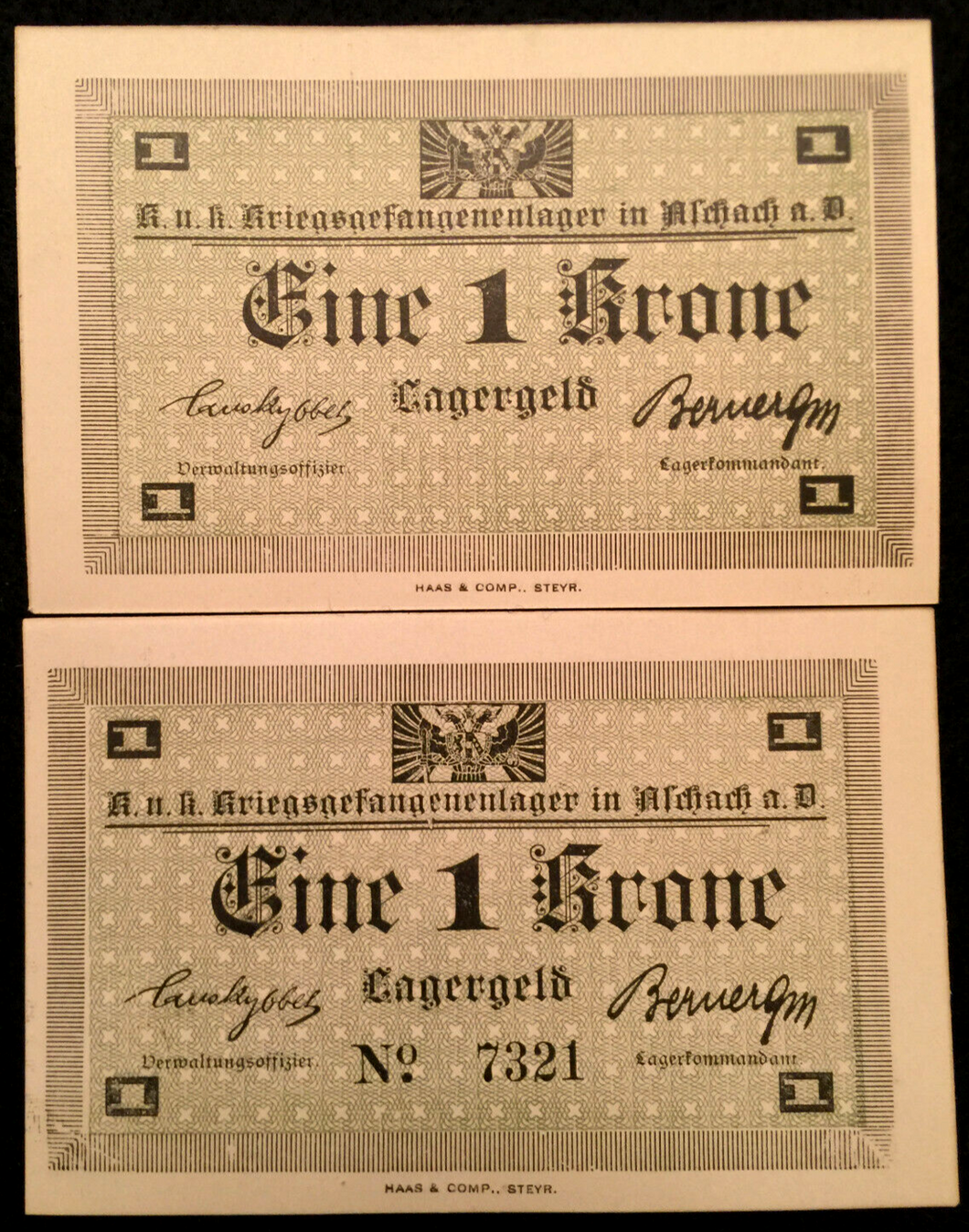 Austria 1 Krone WWI Campbell C1316 aUNC-UNC World Paper Money