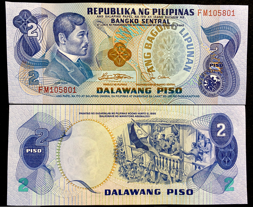 Philippines 2 Piso 1978 Banknote World Paper Money UNC Currency Bill Note - Collectors Couch