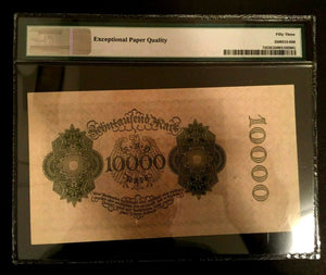 Antique Rare Historical 10000 German Mark 1922 - UNC PMG Certified EPQ - L4