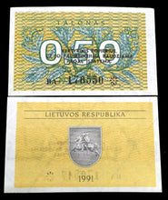 Load image into Gallery viewer, Lithuania 0.50 Talonas 1991 Banknote World Paper Money UNC Currency Bill Note