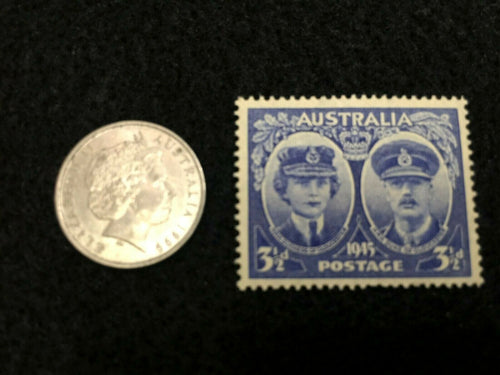 Australia Collection - Unsed Stamp & 5 Cents Used Coin - Educational Item