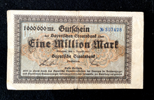 Load image into Gallery viewer, Germany 1 Million Mark 1923 Bavaria Munich Bayeris