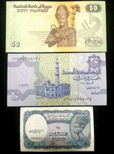 Load image into Gallery viewer, Egypt Bills - 5, 25, and 50 Piastres UNC