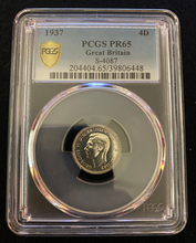 Load image into Gallery viewer, Great Britain 1937 Silver Shilling PCGS PR65 English Reverse