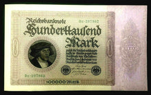 Load image into Gallery viewer, Authentic German - 100000 Reichsbanknotes Berlin 1 Feb 1923 - Historical Bill