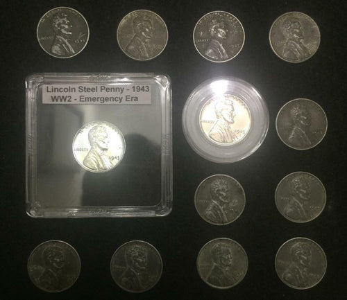 Authentic Antique Rare - US Coins Collection Lot -Vintage WW2 Era Artifacts 1943 - Collectors Couch