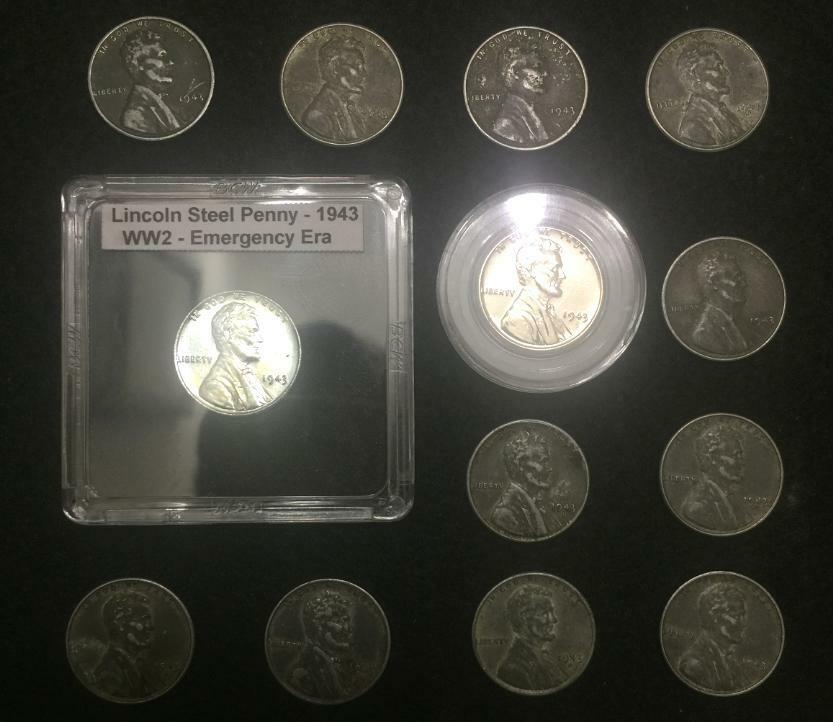 Authentic Antique Rare - US Coins Collection Lot -Vintage WW2 Era Artifacts 1943 - Collectors Couch