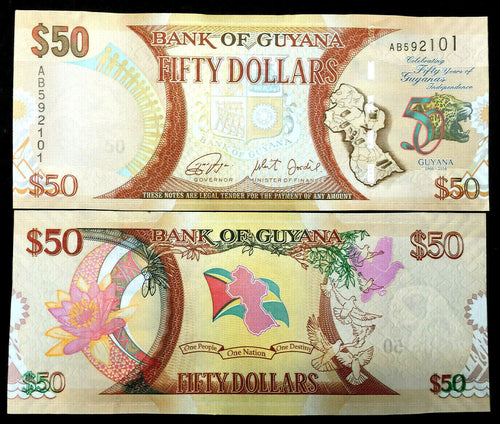 GUYANA 50 Dollars 2016 Commemorative UNC - Collectors Couch