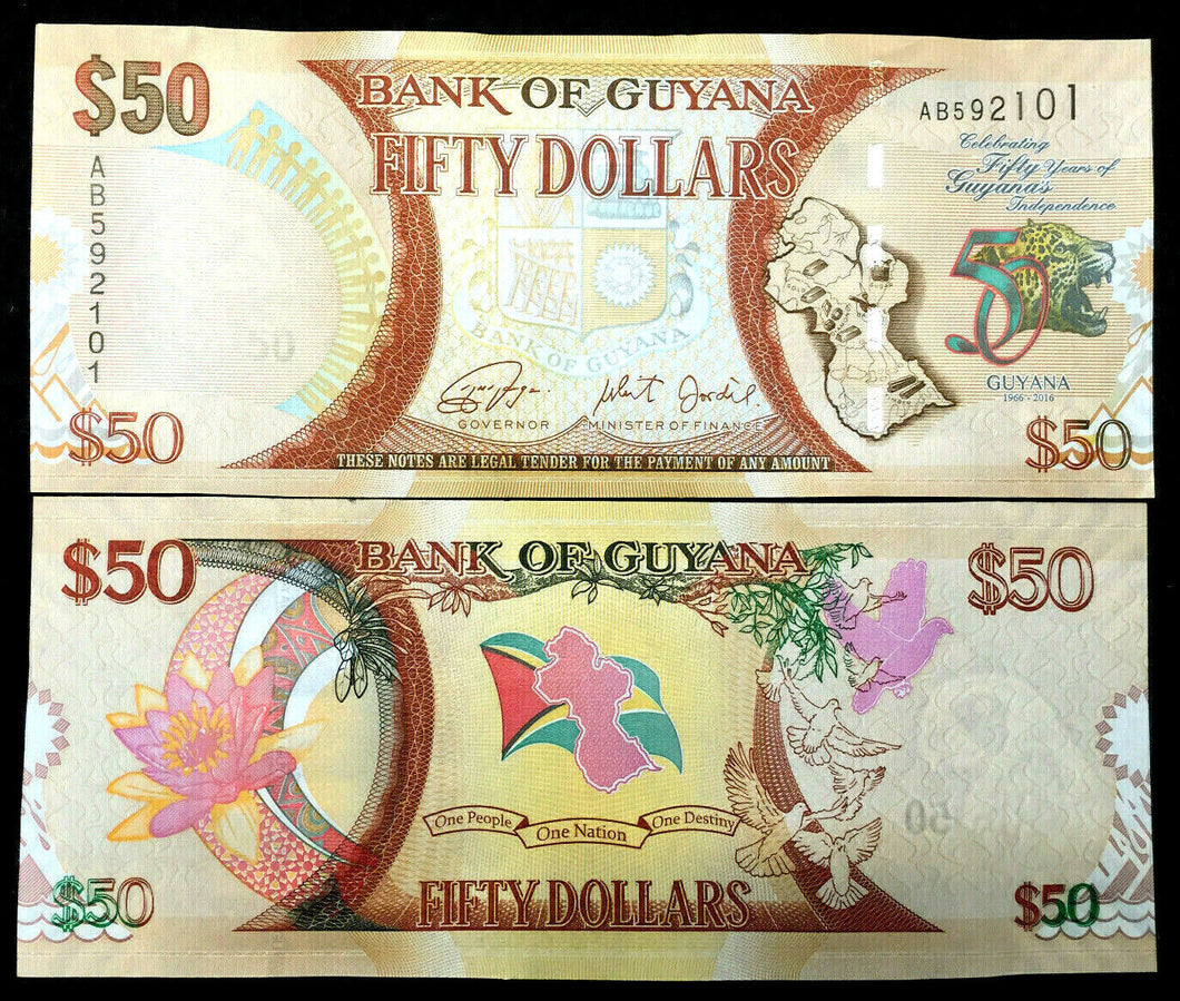 GUYANA 50 Dollars 2016 Commemorative UNC