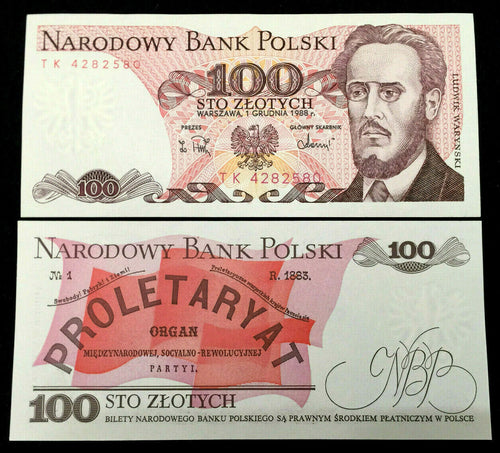 Poland 100 Zlotych 1988 Banknote World Paper Money UNC Collectors Bill - Collectors Couch