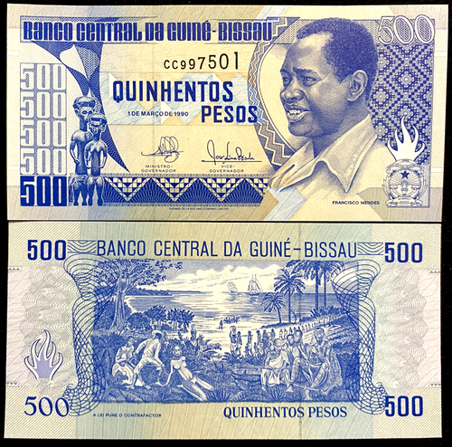 Guinea Bissau 500 Pesos 1990 Banknote World Paper Money UNC Bill Note - Collectors Couch