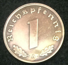 Load image into Gallery viewer, Rare WW2 German 1 Reichspfennig Coin Authentic Historical WW2 Artifact - Collectors Couch