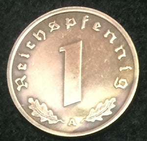 Rare WW2 German 1 Reichspfennig Coin Authentic Historical WW2 Artifact