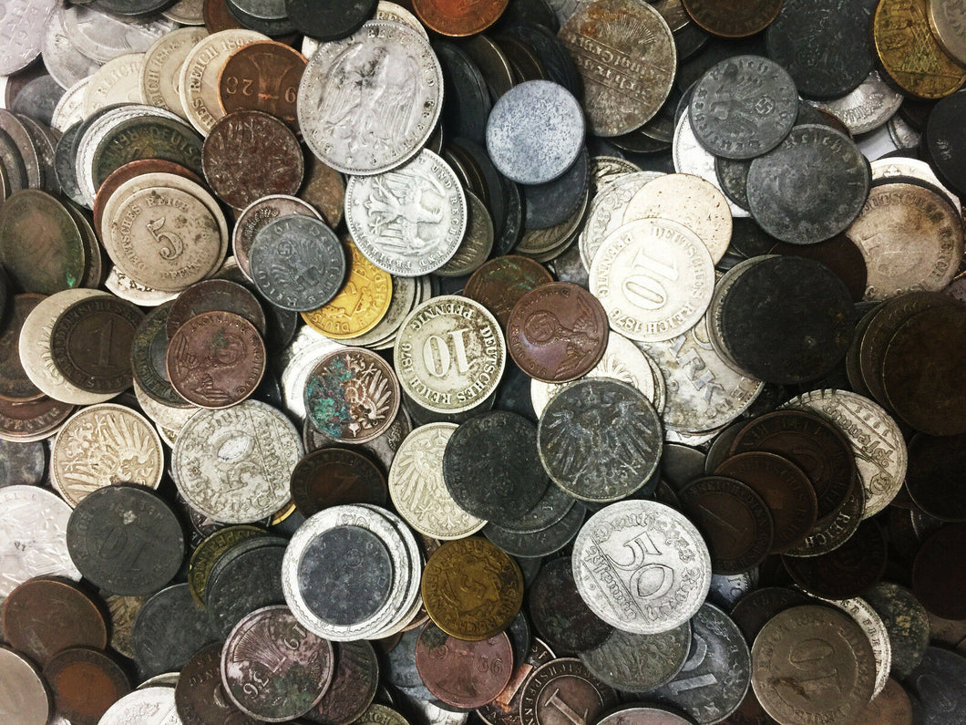 Clearance SALE Antique WWI and WW2 Germany War Coins - FOUR coins per Lot