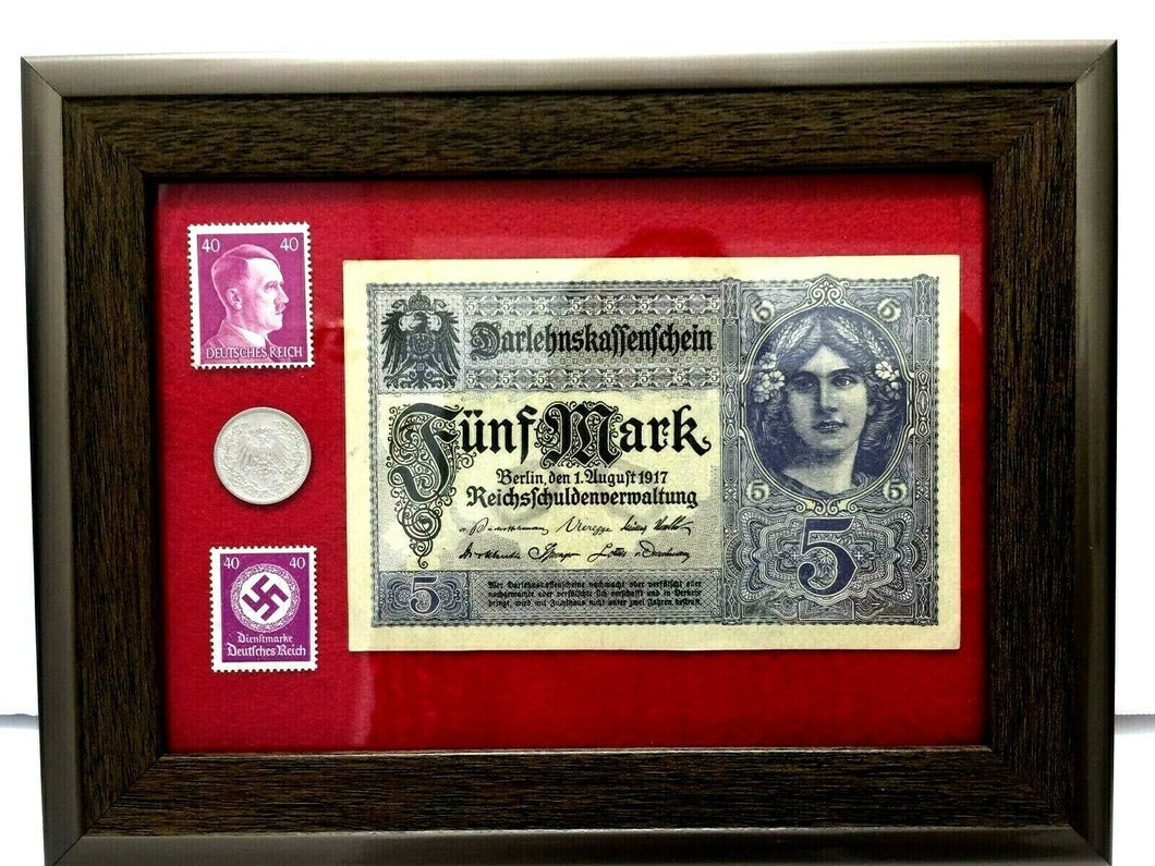 Historical Antique- German 1/2 SILVER Coin 1914 - 5 Mark 1917 - 100 Years Old - Collectors Couch