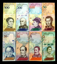 Load image into Gallery viewer, Venezuela Bolivares Set of 8 Banknotes World Paper Money UNC Currency Bill Note