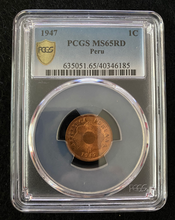 Load image into Gallery viewer, Peru Centavo 1947 PCGS MS65 Red