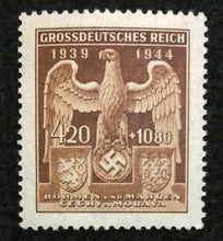 Load image into Gallery viewer, German WW2 Rare 10 Rp Brass Coin &amp; Stamp in a Secure Metal Disp Frame - Collectors Couch