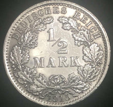 Load image into Gallery viewer, German Half Mark SILVER Coin  World War 1 RARE Authentic Coin Great Investment - Collectors Couch