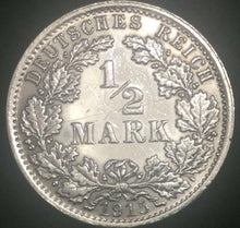 Load image into Gallery viewer, German Half Mark SILVER Coin  World War 1 RARE Authentic Coin Great Investment