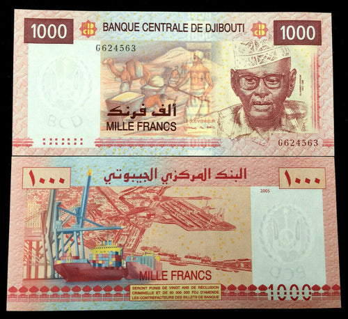 Djibouti 1000 Francs 2005 Banknote World Paper Money UNC Currency Bill Note - Collectors Couch