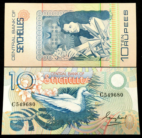 Seychelles 10 Rupees Year 1983 Banknote World Paper Money UNC Currency Bill - Collectors Couch