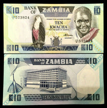 Load image into Gallery viewer, Zambia 10 Kwacha Banknote World Paper Money UNC Currency Bill Note - Collectors Couch