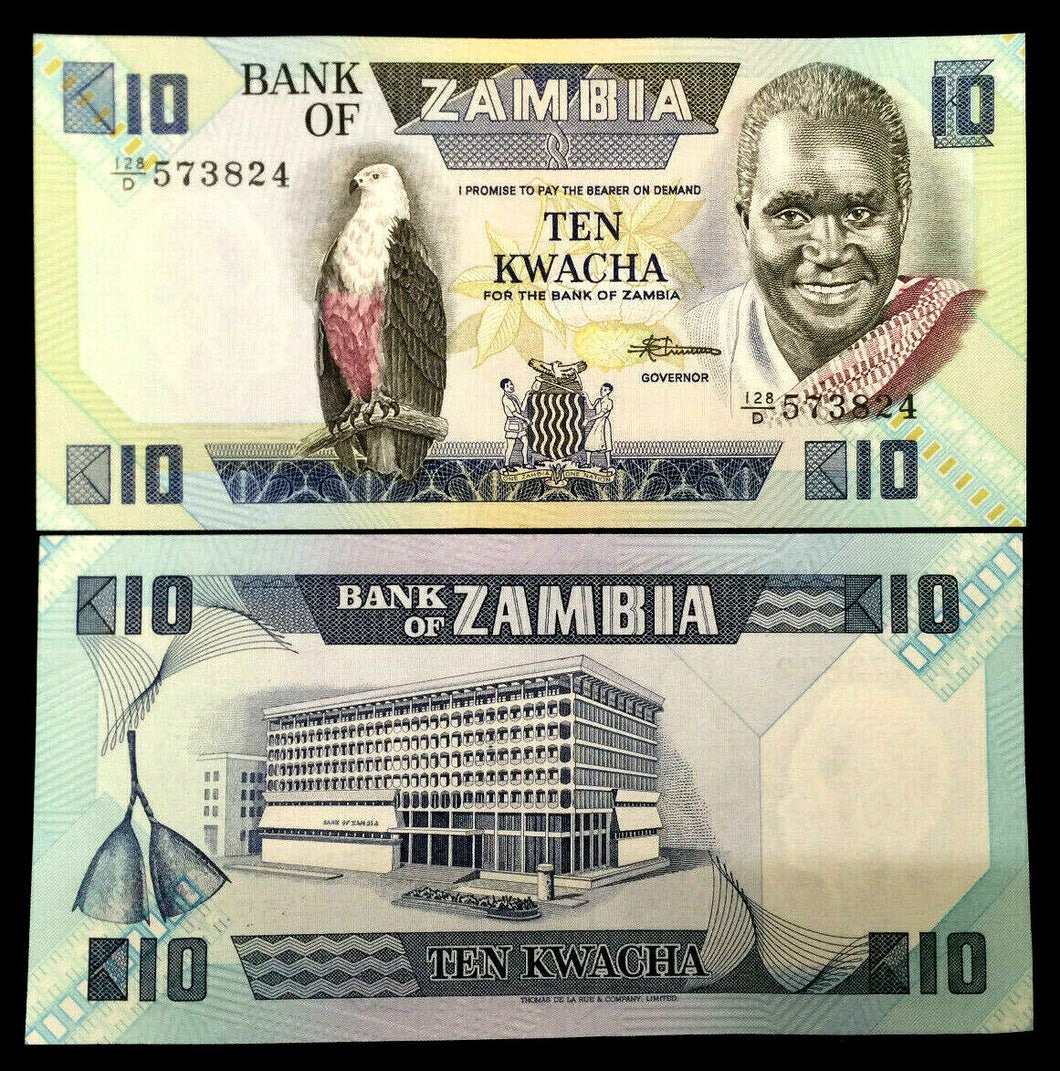 Zambia 10 Kwacha Banknote World Paper Money UNC Currency Bill Note