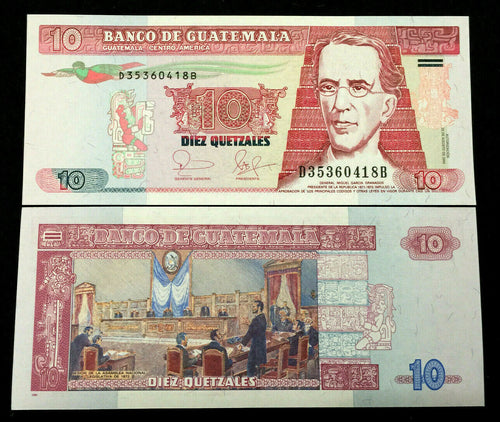 Guatemala 10 Quetzales 2007 Banknote World Paper Money UNC Bill Note - Collectors Couch
