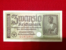 Load image into Gallery viewer, Authentic Rare German 20 Mark Bill &amp; German 2 Mark Silver Coin &amp; Stamps - Collectors Couch