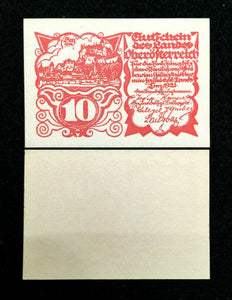 Austria 10 Heller 1921 World Paper Money UNC - 100 Yrs Old