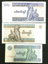 Load image into Gallery viewer, Myanmar Bill - 10, 5 ,1  Kyats UNC - Collectors Couch