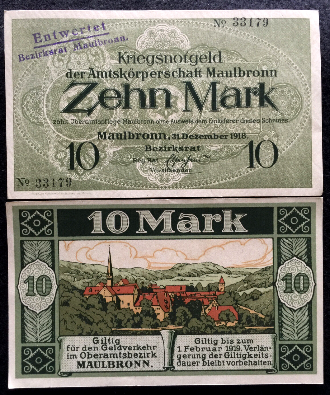 Germany 10 Mark 1918 Banknote - 104 Years Old RARE