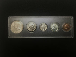 Antique Lot - Buffalo Nickel SILVER Dime Indian Head & Steel Penny & Half Dollar - Collectors Couch
