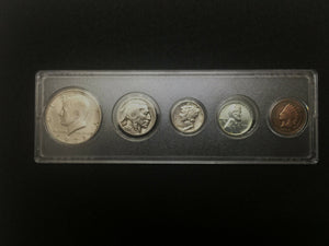 Antique Lot - Buffalo Nickel SILVER Dime Indian Head & Steel Penny & Half Dollar
