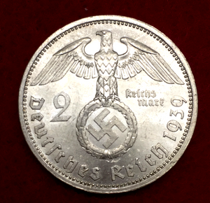Authentic Rare German 20 Mark Bill & German 2 Mark Silver Coin & Stamps - Collectors Couch