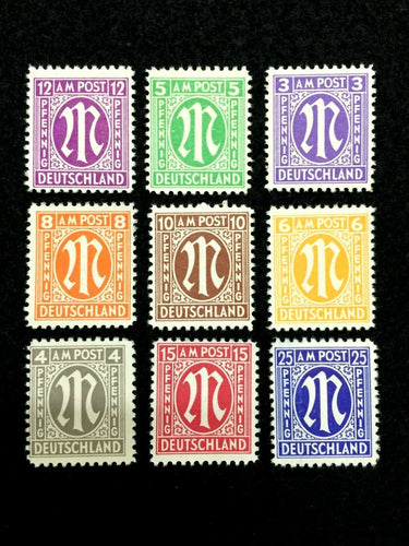 World War II Germany Allied Military (AM) Occupation Rarest Stamp Set Unused MNH - Collectors Couch