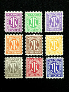 World War II Germany Allied Military (AM) Occupation Rarest Stamp Set Unused MNH