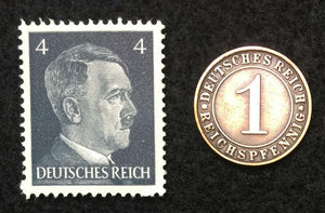Authentic German Stamp WORLD WAR 2 and Antique German Coin - Collectors Couch