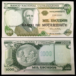 Mozambique 1000 Escudos 1972 Large Banknote World Paper Money UNC Bill Note