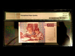Italy 1000 Lire 1990 Banknote World Paper Money UNC GEM - PMG Certified