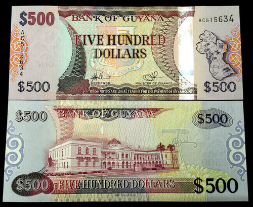 GUYANA 500 Dollars Year 2012 Banknote World Paper Money UNC - Collectors Couch