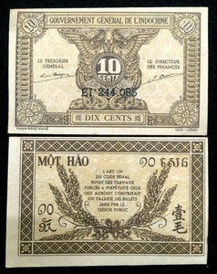 French Indo China Circulated (XF-AU) Banknote World Paper Money Currency