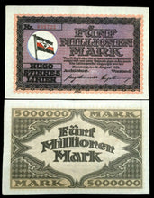 Load image into Gallery viewer, Germany 5,000,000 (5 million) Mark 1923 - Historical Artifact - 97 Years Old UNC - Collectors Couch