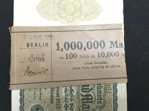 Germany Pack of 100 1922 Bills - Circulated - Almost 100 Years Old