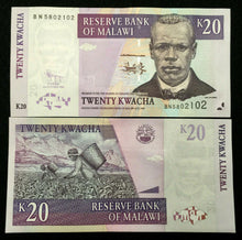 Load image into Gallery viewer, MALAWI 20 KWACHA Year 2009 Banknote World Paper Money UNC Currency Bill Note