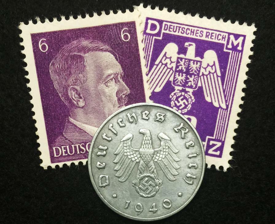 Rare WW2 German Coins & Unused Stamp Lot – Authentic Artifacts From 1937-1945
